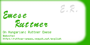 emese ruttner business card